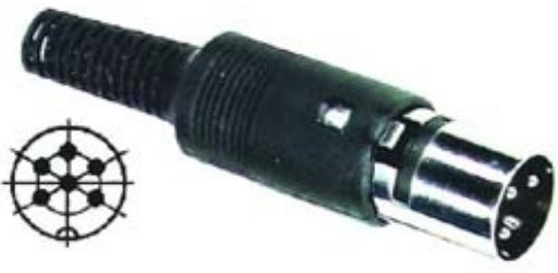 Plugg DIN 6-POL 240 Grader Plastik