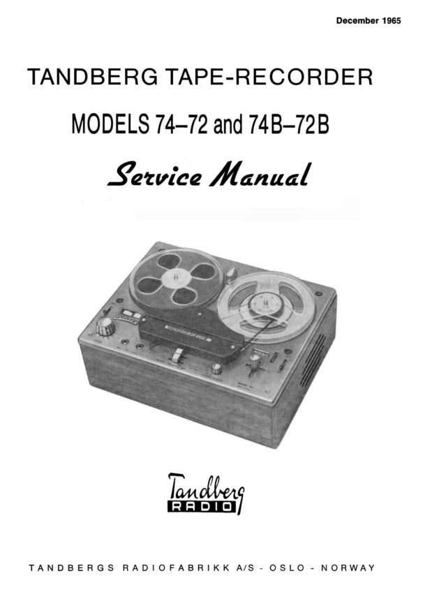 TB74 og TB74 servicemanual, PDF, Engelsk