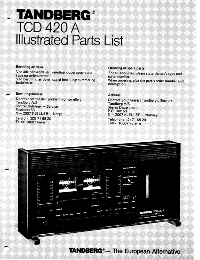 Delekatalog til TCD420A PDF 12s