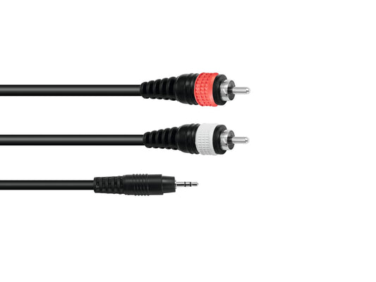 KABEL 3.5 Jack - 2xRCA  bk OMNITRONIC