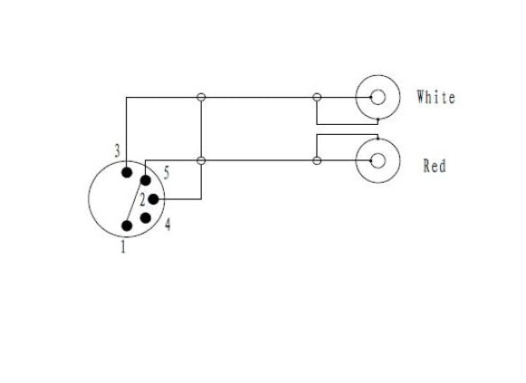 5-Pin DIN Han / 2 X Phono Han 1.5m
