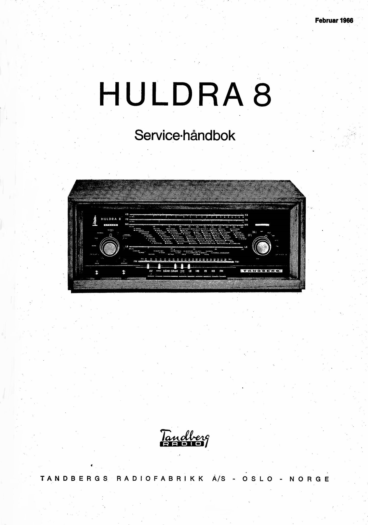 Servicemanual til HULDRA 8, PDF
