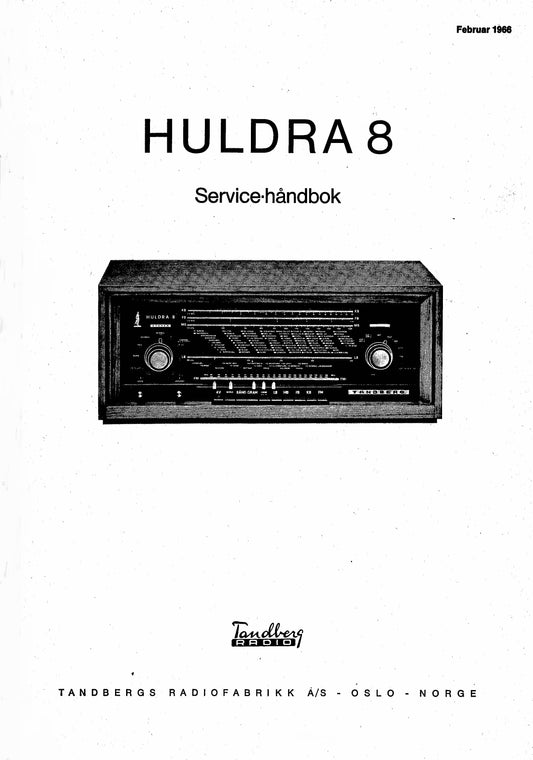 Servicemanual til HULDRA 8, PDF