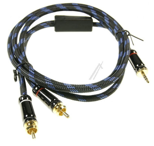 HQ PREMIUM KABEL 3,5mm JACK -- 2X PHONO HAN 1,5m