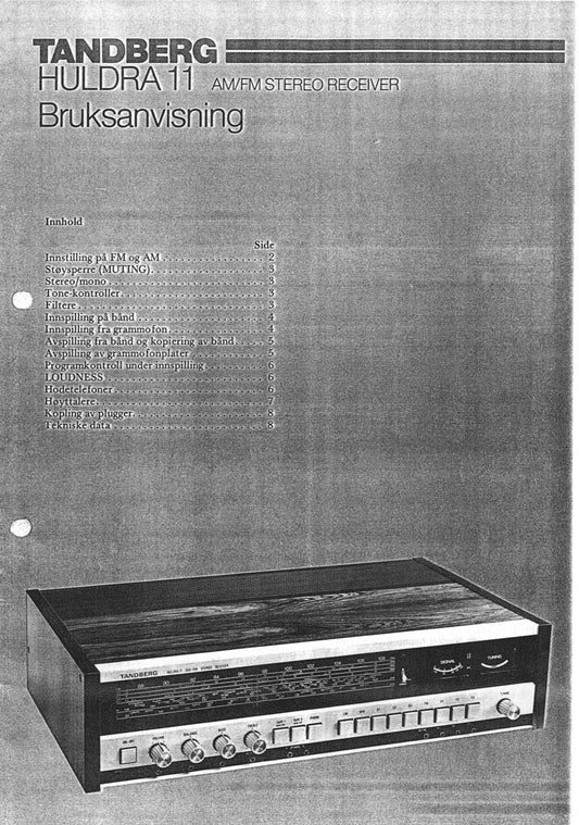 Brukermanual HULDRA 11, PDF