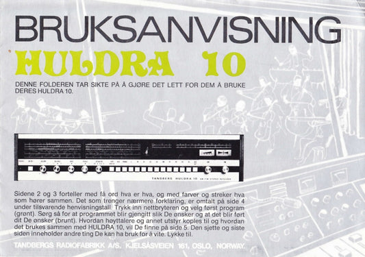 Brukermanual til Huldra10, PDF, Norsk, 6s