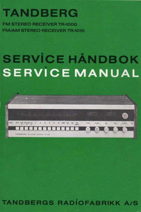 Servicemanual til TR1000 og TR1010, PDF, 37s