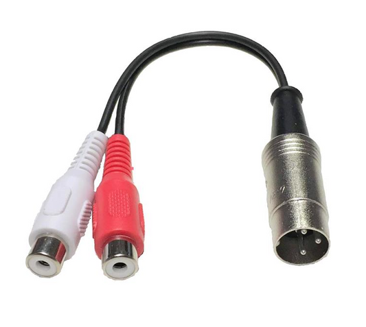 3-PIN DIN han - 2 X Phono hun 0,2m