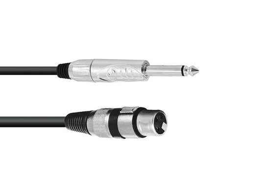 Kabel XLR hun - Jack mono 5m svart
