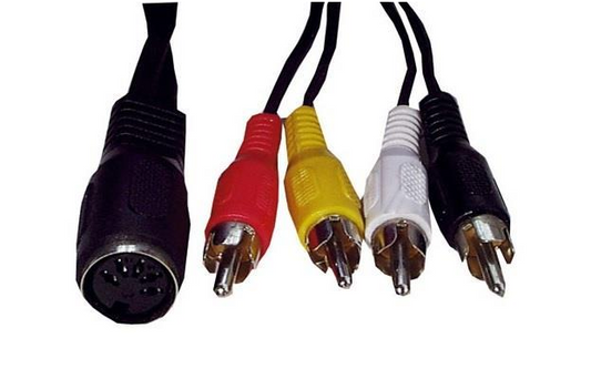 Adapter DIN 5-pol hun / 4 x phono han, 20cm