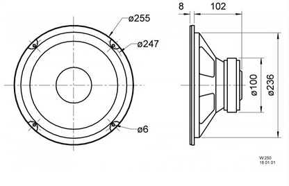 D206mm 8" 8 ohm HØYTTALER VISATON W200 (VC1)