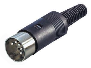Plugg DIN 5-PIN 180° GR. Plast